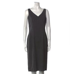 Michael Kors Grey Virgin Wool Midi Length Dress - Size M